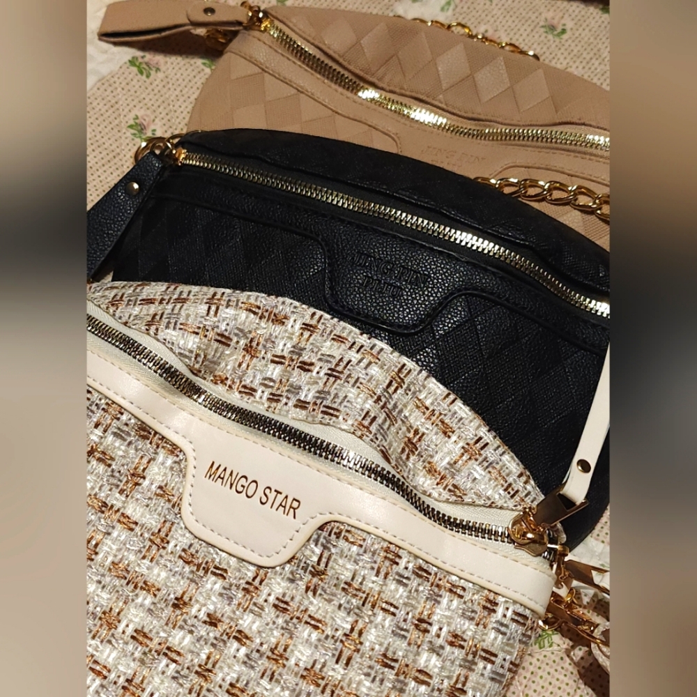 Lot Of 3 Black and Tan Women's Bags. Never Used.